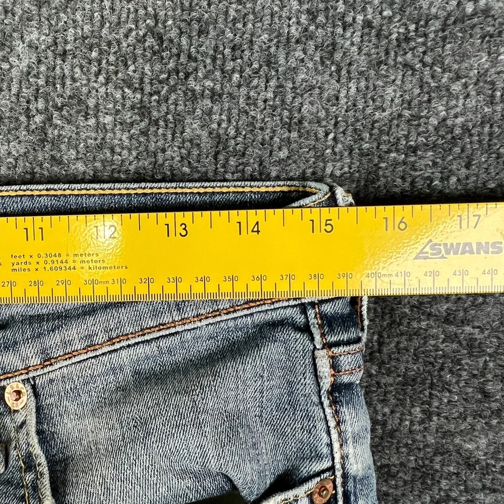 Levi's 511 Jeans Mens 31x30.5 Blue Denim Low Rise Slim Fit Skinny Leg Distressed